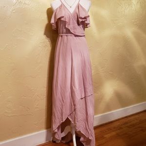 Blush Pink Maxi Wrap Dress